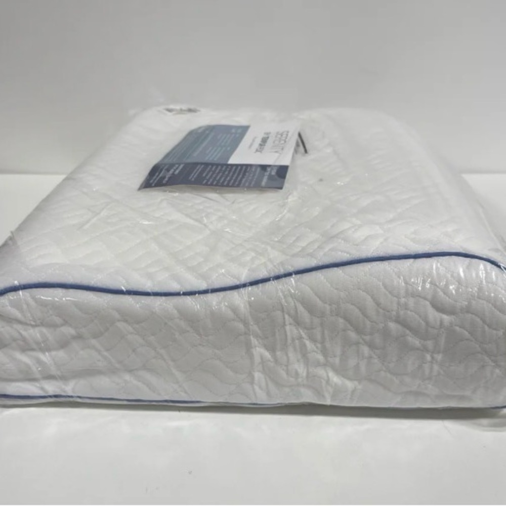 Serenity Quilted Pillow with Blue Accent